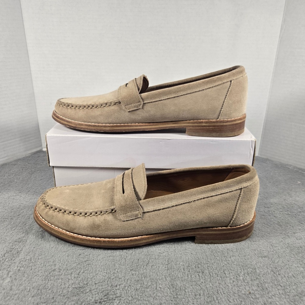 Allen Edmonds Dylan Tan Suede Penny Loafers Mens 10 D 3314 Handsewn Slip On